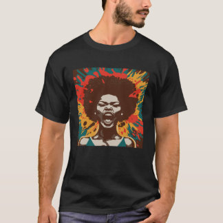 Camiseta Gritando a una mujer afroamericana el orgullo negr