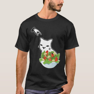 Camiseta Gritando en la mesa del comedor meme de gato confu