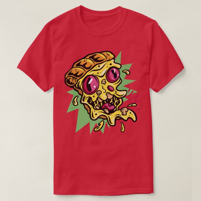 Camiseta Gritando Pizza Con Salami Y Queso Por Rápido (Diseño del anverso)