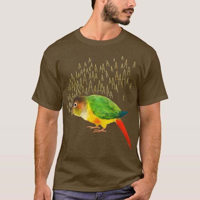 Camiseta Gritando un traje de mejilla verde de lado amarill (Anverso)