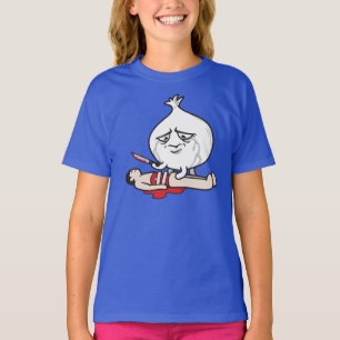 Camiseta Griterío divertido de la cebolla, cortando al ser