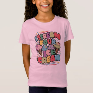 Camiseta Grito cuatro helados rosados rosados cuarto Chica