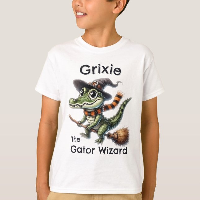 Camiseta Grixie El Asistente De Gator Viaja Halloween Broom (Anverso)