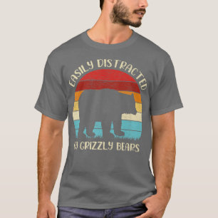 Camiseta Grizzly Bear Animal Lover Easily Distracted By Gri