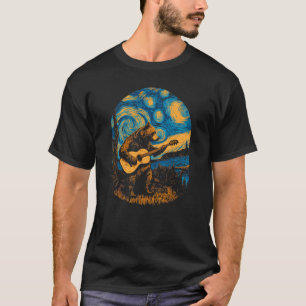 Camiseta Grizzly Bear Blues Guitar Jugador Noche Artística