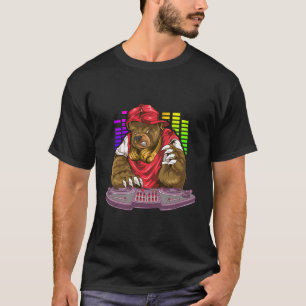 Camiseta Grizzly Bear Dj Dubstep Rave Colorful Equalizer Ed