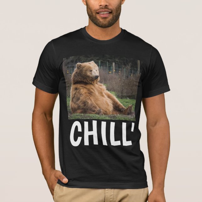 CAMISETA GRIZZLY BEAR MENS FUNNY 'CHILL' T-SHIRTS (Anverso)