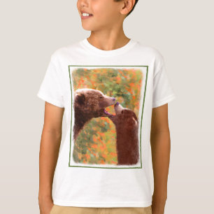 Camiseta Grizzly Bear Mom and Cub Painting - Wildlife Art