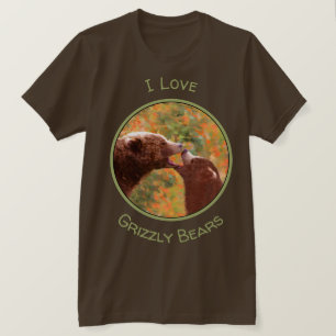 Camiseta Grizzly Bear Mom and Cub Painting - Wildlife Art
