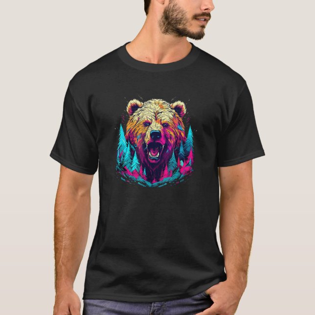 Camiseta Grizzly Bear Outdoor Nature Alaska Hunting Hiking  (Anverso)