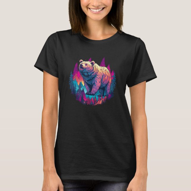 Camiseta Grizzly Bear Outdoor Nature Alaska Hunting Hiking  (Anverso)