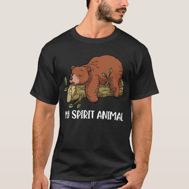 Camiseta Grizzly Bear Regalo Hombres Mi Espíritu Animal Gri (Anverso)