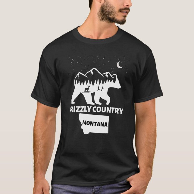 Camiseta Grizzly Country Montana Grizzly Bear With Deer and (Anverso)