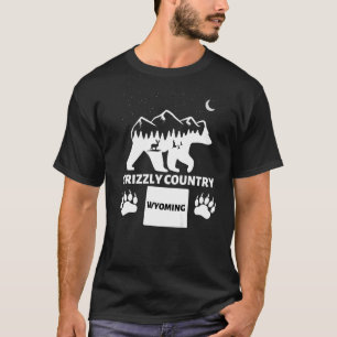 Camiseta Grizzly Country Wyoming Grizzly Oso con ciervos y
