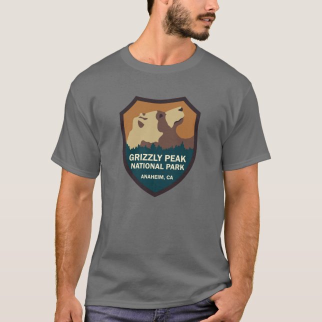 Camiseta Grizzly Peak National Park Sign funny (Anverso)