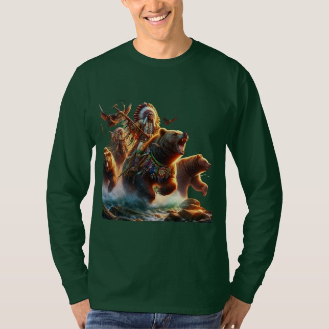 Camiseta GrizzlyChief Riding Grizzly Bear (Anverso)
