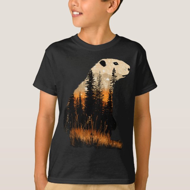 Camiseta Grlands, Bordes de Bosque Marmota  (Anverso)