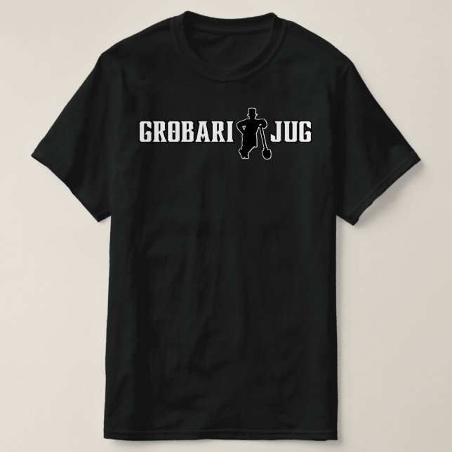 Camiseta Grobari Jug Crno Beli (Diseño del anverso)