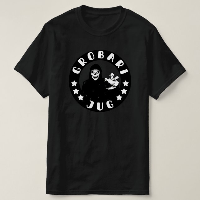 Camiseta Grobari Jug Crno Beli Kosac Smrti (Diseño del anverso)