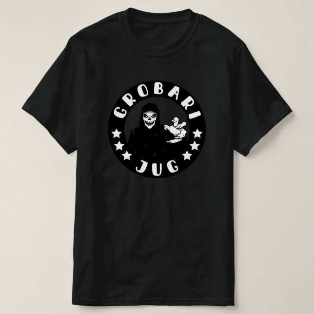 Camiseta Grobari Jug Kosac Smrti Crno Beli Partizan (Diseño del anverso)
