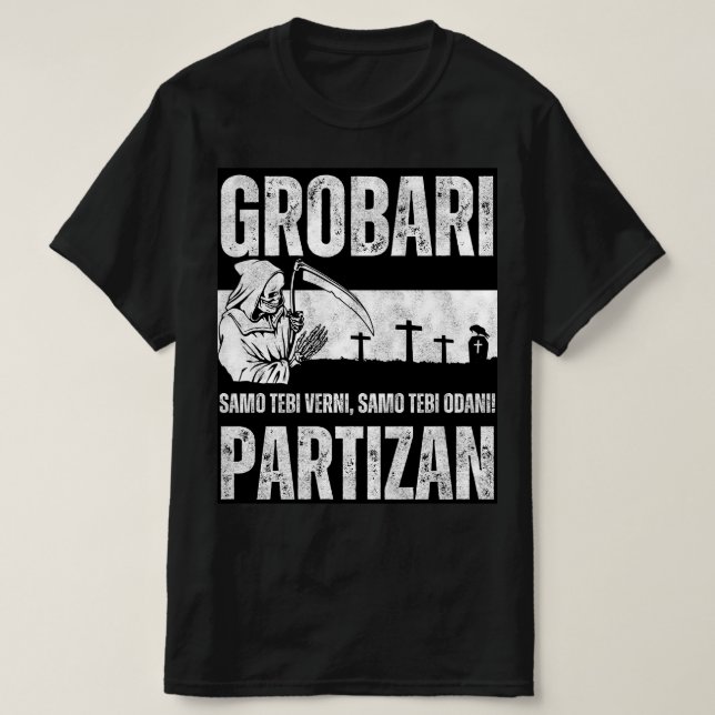 Camiseta Grobari Partizan Crno Beli (Diseño del anverso)