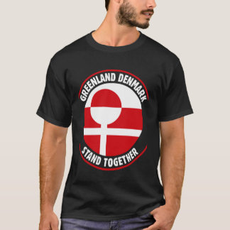 Camiseta Groenlandia Dinamarca Bandera Unida De Pie Juntos 