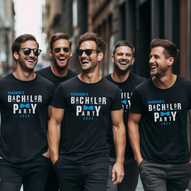 Camiseta Groom Blue Bowtie Bacheler Party (Groom Blue Bowtie Bachelor Party T-Shirt
)