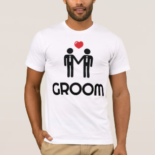 Camiseta Groom De Camisas Matrimoniales Gays Blancas Para H