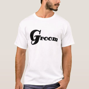 Camiseta Groom de texto negro