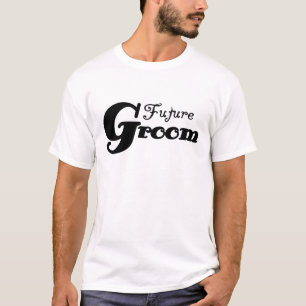 Camiseta Groom del futuro del texto negro