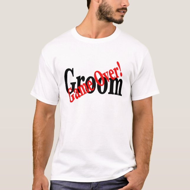 Camiseta Groom (juego sobre rojo) (Anverso)