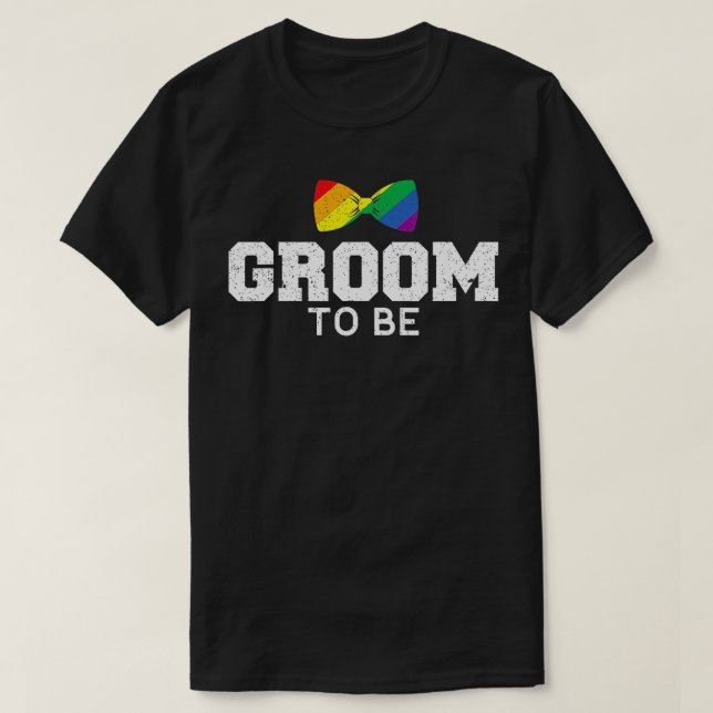 Camiseta Groom LGB Boda gay Bachelor (Diseño del anverso)