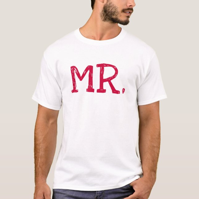 Camiseta Groom Red Text Mr. (Anverso)