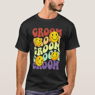Camiseta groom retro smile face wedding celebration bachelo