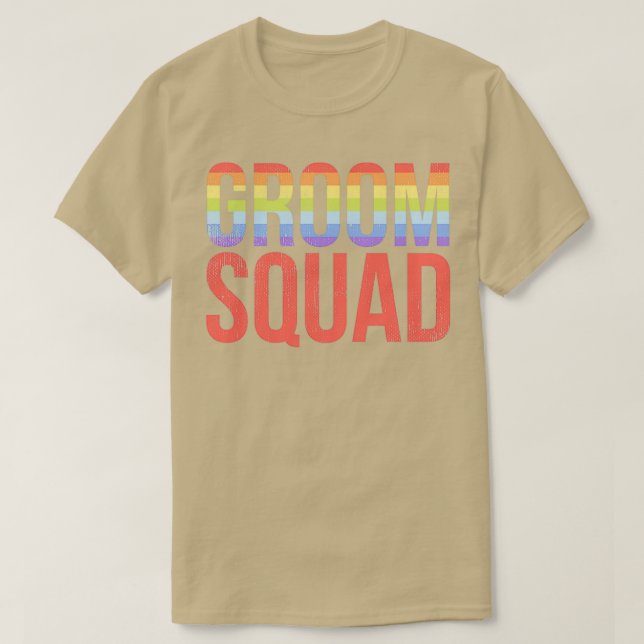 Camiseta Groom Squad BachelParty Gay Pride Lgbt (Diseño del anverso)