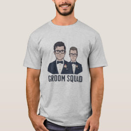 Camiseta Groom Squad - Cartoon Groomsmen T-Shirt