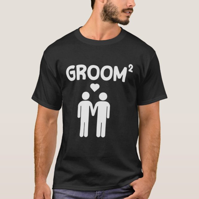 Camiseta Groom Square Cute Gay Bi Pan Boda (Anverso)