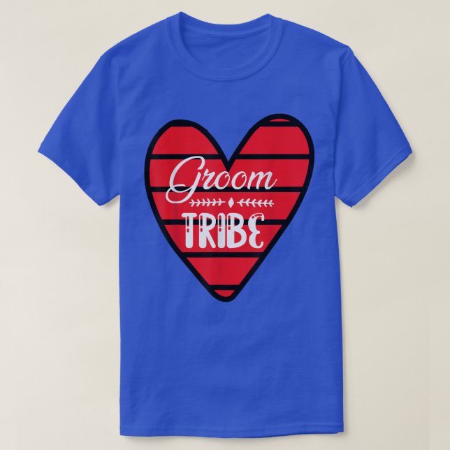 Camiseta Groom Tribe Heart Engagement Wedding Party Matchin (Diseño del anverso)