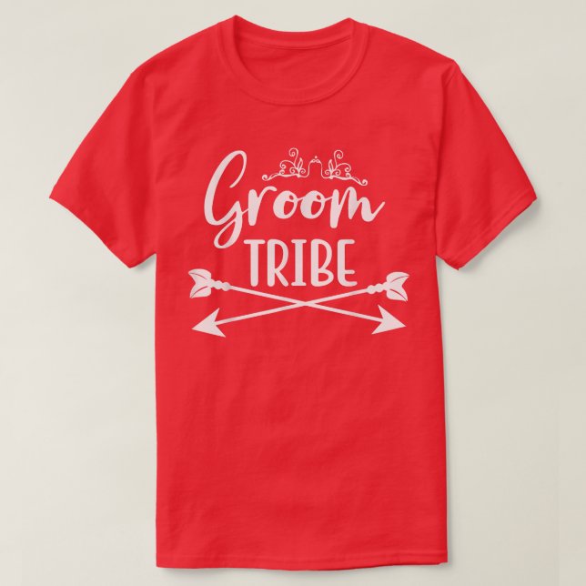 Camiseta Groom Tribe Matching Cute Arrow Wedding Engagement (Diseño del anverso)