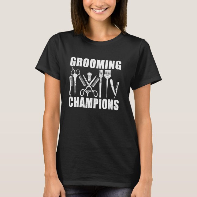 Camiseta Grooming Champions Barber (Anverso)