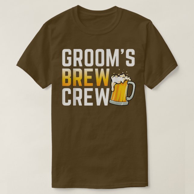 Camiseta Grooms Brew Crew Boda Groomsmen Beer Team Bache (Diseño del anverso)