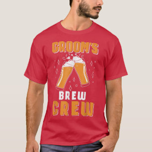Camiseta Grooms Brew Crew Funny Groomsman Beer Team Bachelo