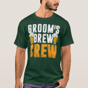 Camiseta Grooms Brew Crew Funny Groomsmen Beer Team Bachelo