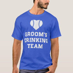 Camiseta Grooms Drinking Team Baseball Heart Bachelor Party