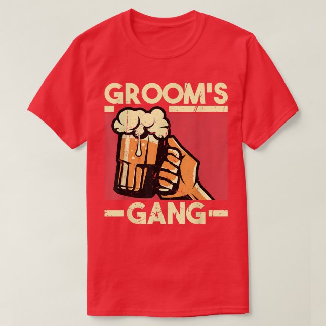 Camiseta Grooms Gang Bachelor Engagement Wedding Party  (Diseño del anverso)