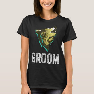 Camiseta Grooms Wolf Bachelor Wedding Groomsmen Team Party 