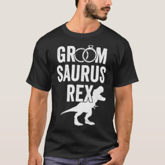 Camiseta Groomsaurus Re Funny Dinosaur Groom Wedding