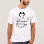 Camiseta Groomsman Black Tuxedo Tie White<br><div class="desc">Boda Groomsman Black Tuxedo Tie White T-Shirt</div>