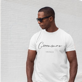 Camiseta Groomsman Moda personalizada Boda Minimalista