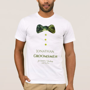 Camiseta Groomsmen Funny Emerald Green boda de los lazos